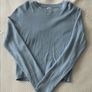Garage Sky Blue Ribbed Knit Top